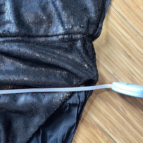 Free People Jumpsuit Womens XS New Years Black Tie Shiny Sequined Pantsuit - Picture 13 of 16